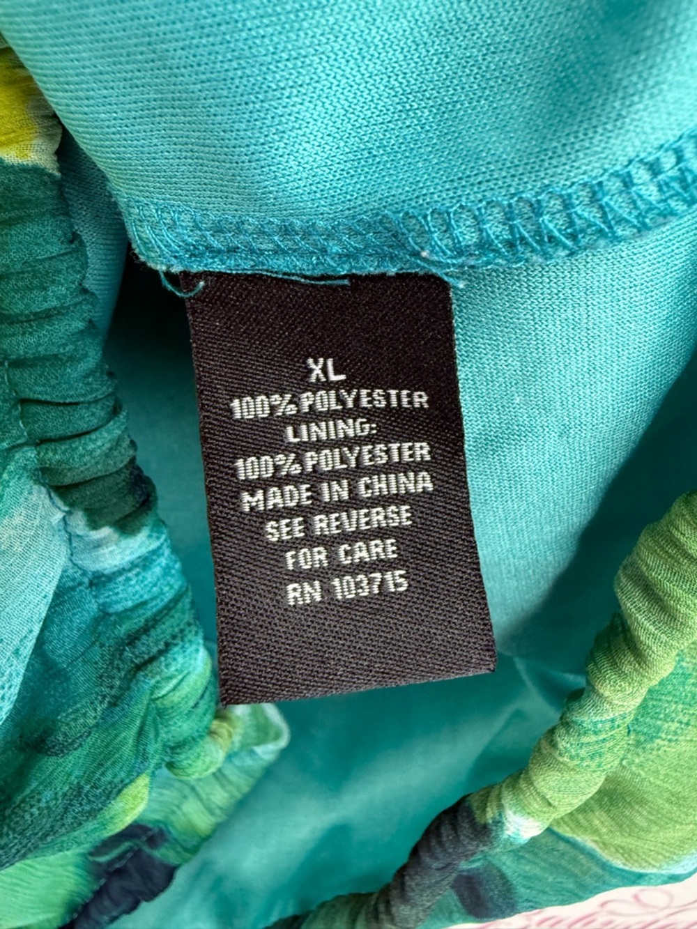 Zac & Rachel T-shirt blouse Teal and Green Floral Chiffon Cap-Sleeve Blouse - Picture 10 of 12